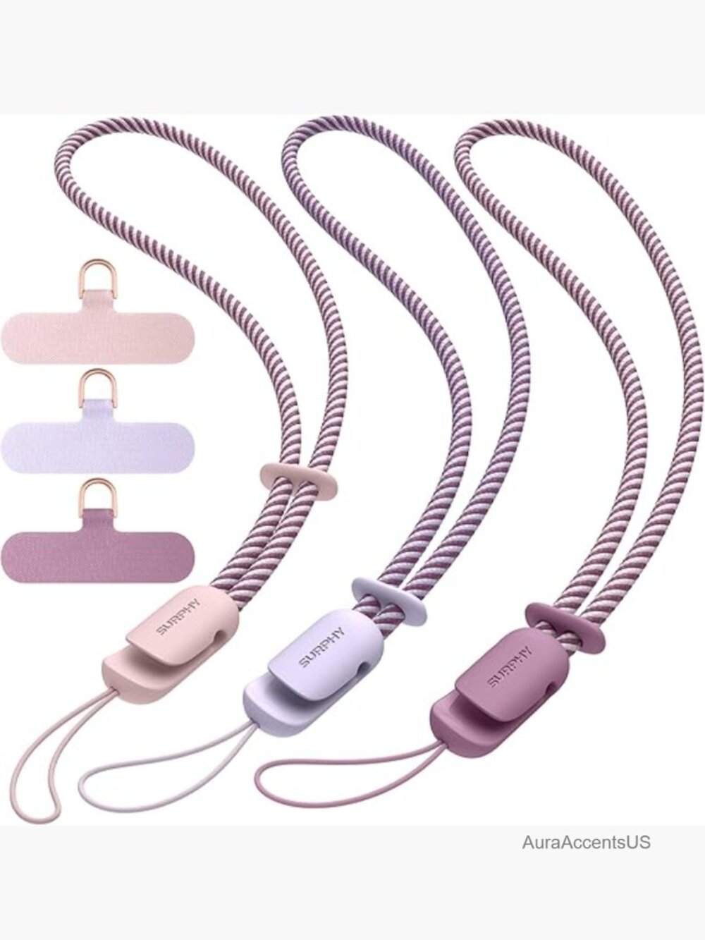 3 Pack Cellphone Lanyard with Tether Tab Wrist Strap Durable Braided